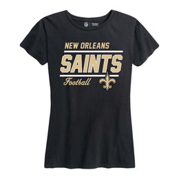 New Orleans Saints NFL Womens Plus Size Relaxed Fit T-Shirt - Black