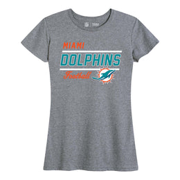 Miami Dolphins NFL Womens Plus Size Relaxed Fit T-Shirt - Gray