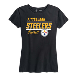 Pittsburgh Steelers NFL Womens Plus Size Relaxed Fit T-Shirt - Black