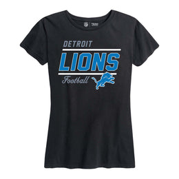 Detroit Lions NFL Womens Plus Size Relaxed Fit T-Shirt - Black