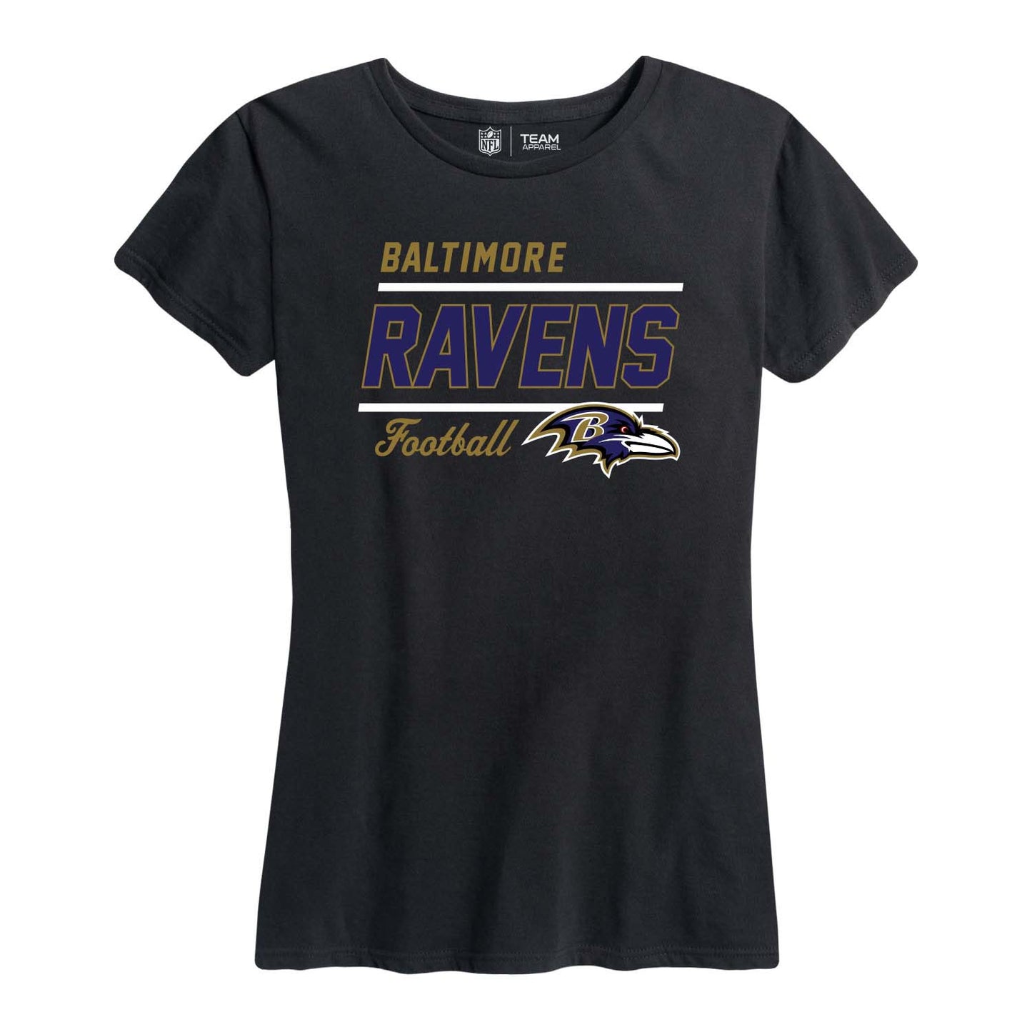 Baltimore Ravens NFL Womens Plus Size Relaxed Fit T-Shirt - Black