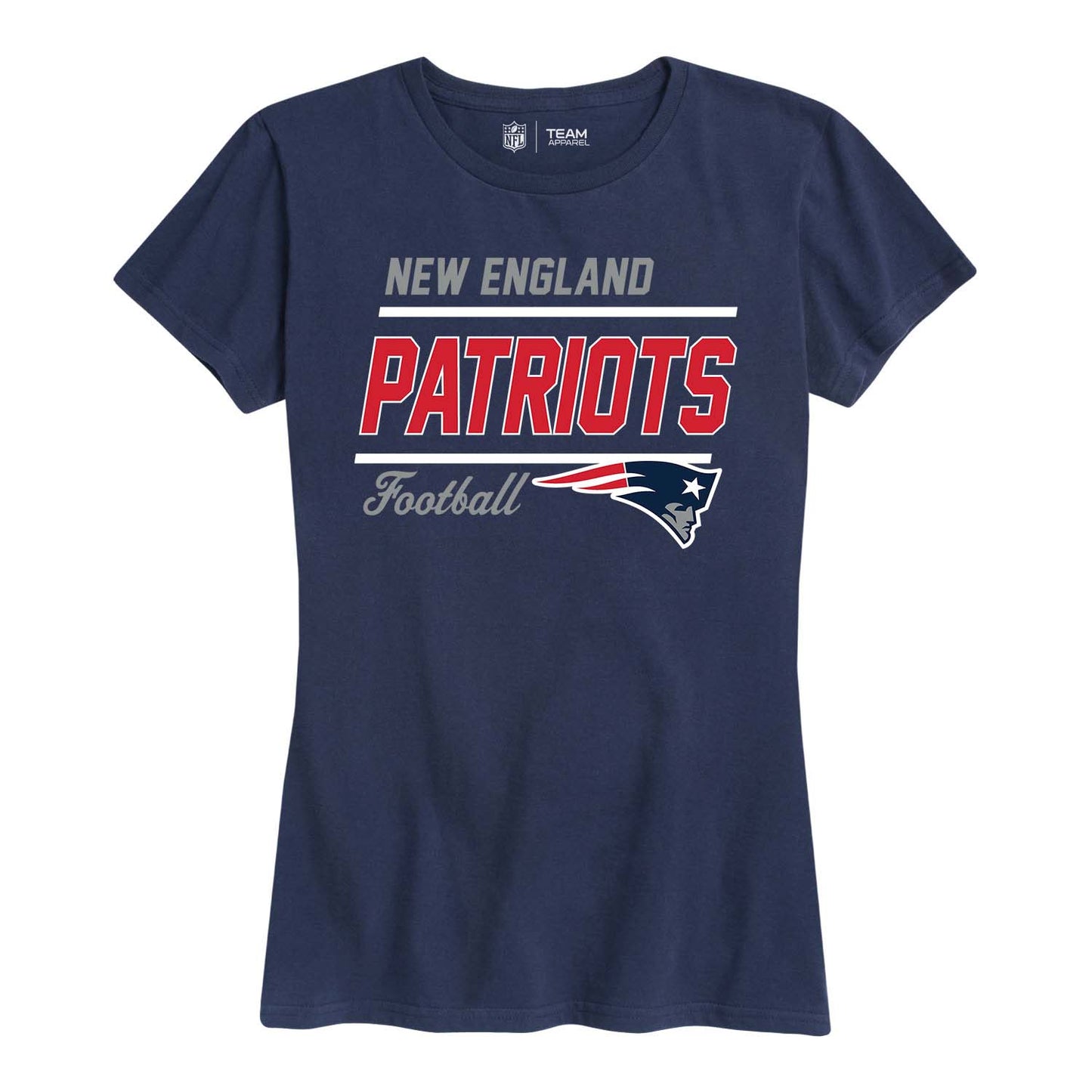 New England Patriots NFL Womens Plus Size Relaxed Fit T-Shirt - Navy