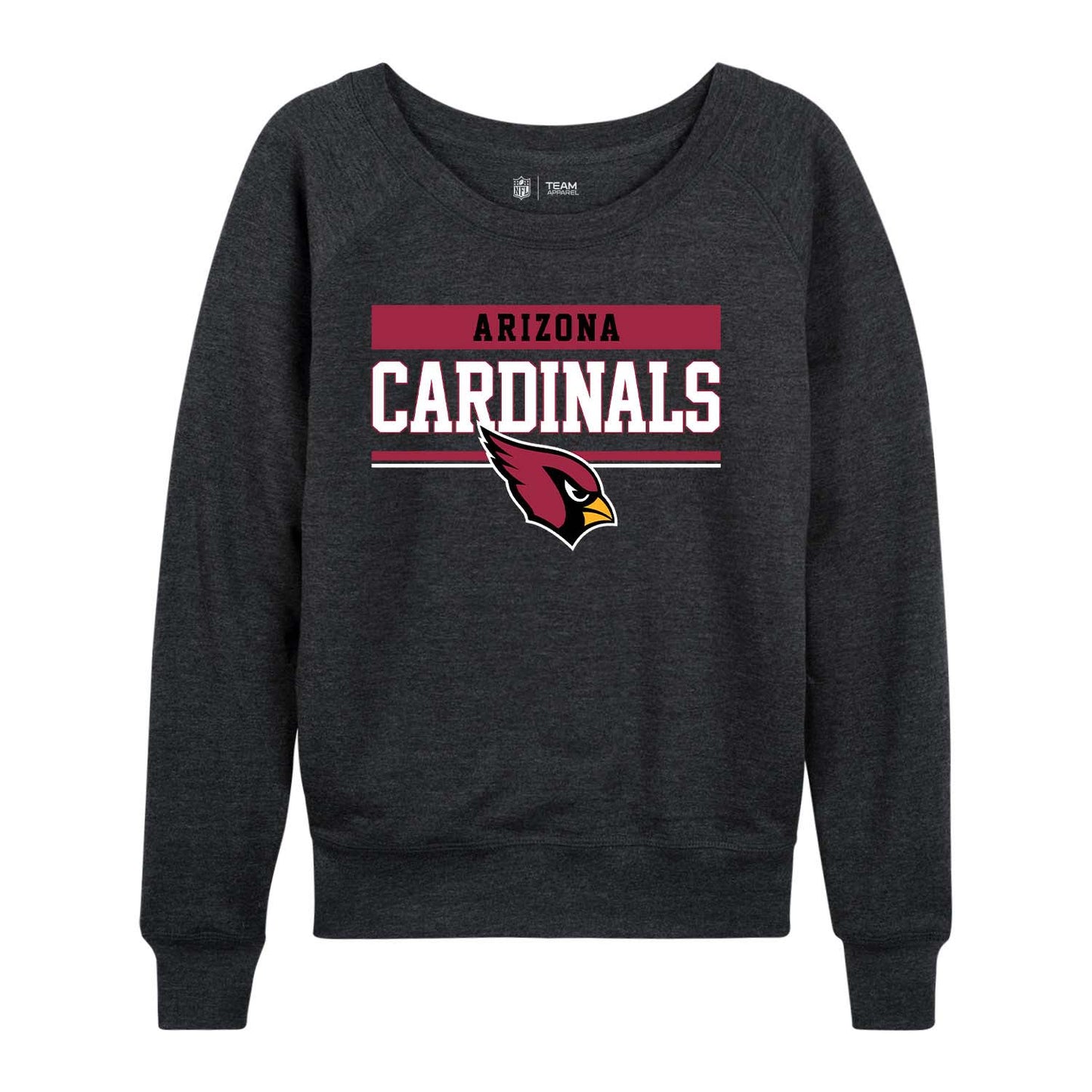 Arizona Cardinals NFL Womens Team Block French Terry Slouchy Top - Charcoal