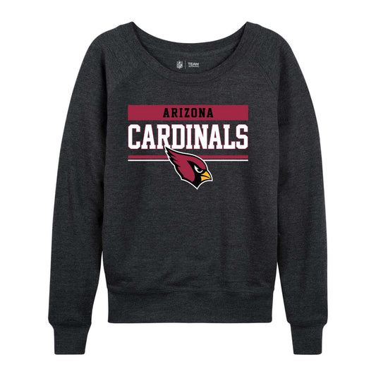 Arizona Cardinals NFL Womens Team Block French Terry Slouchy Top - Charcoal