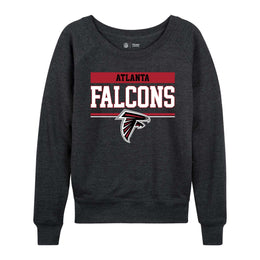 Atlanta Falcons NFL Womens Team Block French Terry Slouchy Top - Charcoal
