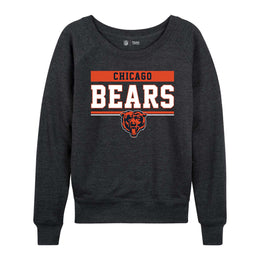 Chicago Bears NFL Womens Team Block French Terry Slouchy Top - Charcoal