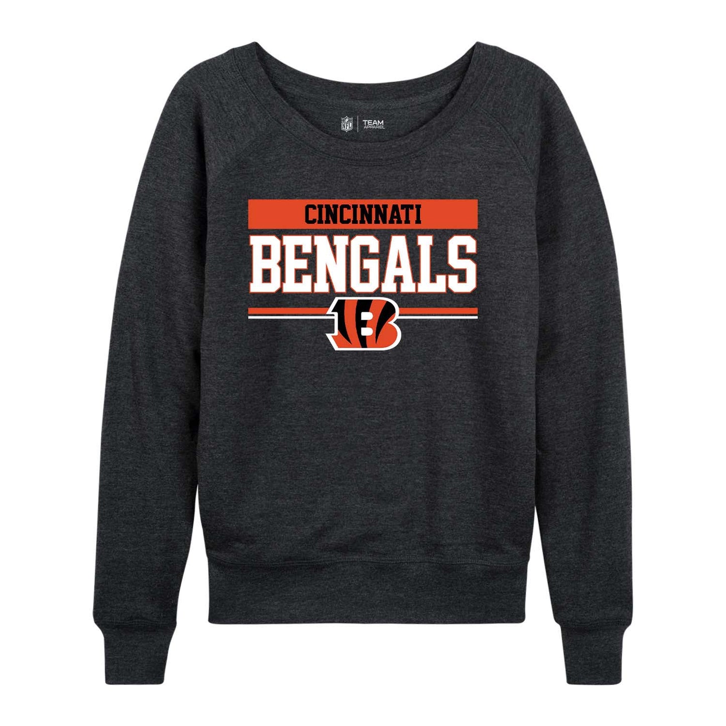Cincinnati Bengals NFL Womens Team Block French Terry Slouchy Top - Charcoal
