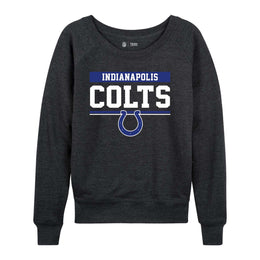 Indianapolis Colts NFL Womens Team Block French Terry Slouchy Top - Charcoal