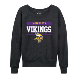 Minnesota Vikings NFL Womens Team Block French Terry Slouchy Top - Charcoal