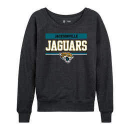 Jacksonville Jaguars NFL Womens Team Block French Terry Slouchy Top - Charcoal