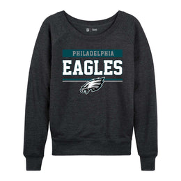 Philadelphia Eagles NFL Womens Team Block French Terry Slouchy Top - Charcoal