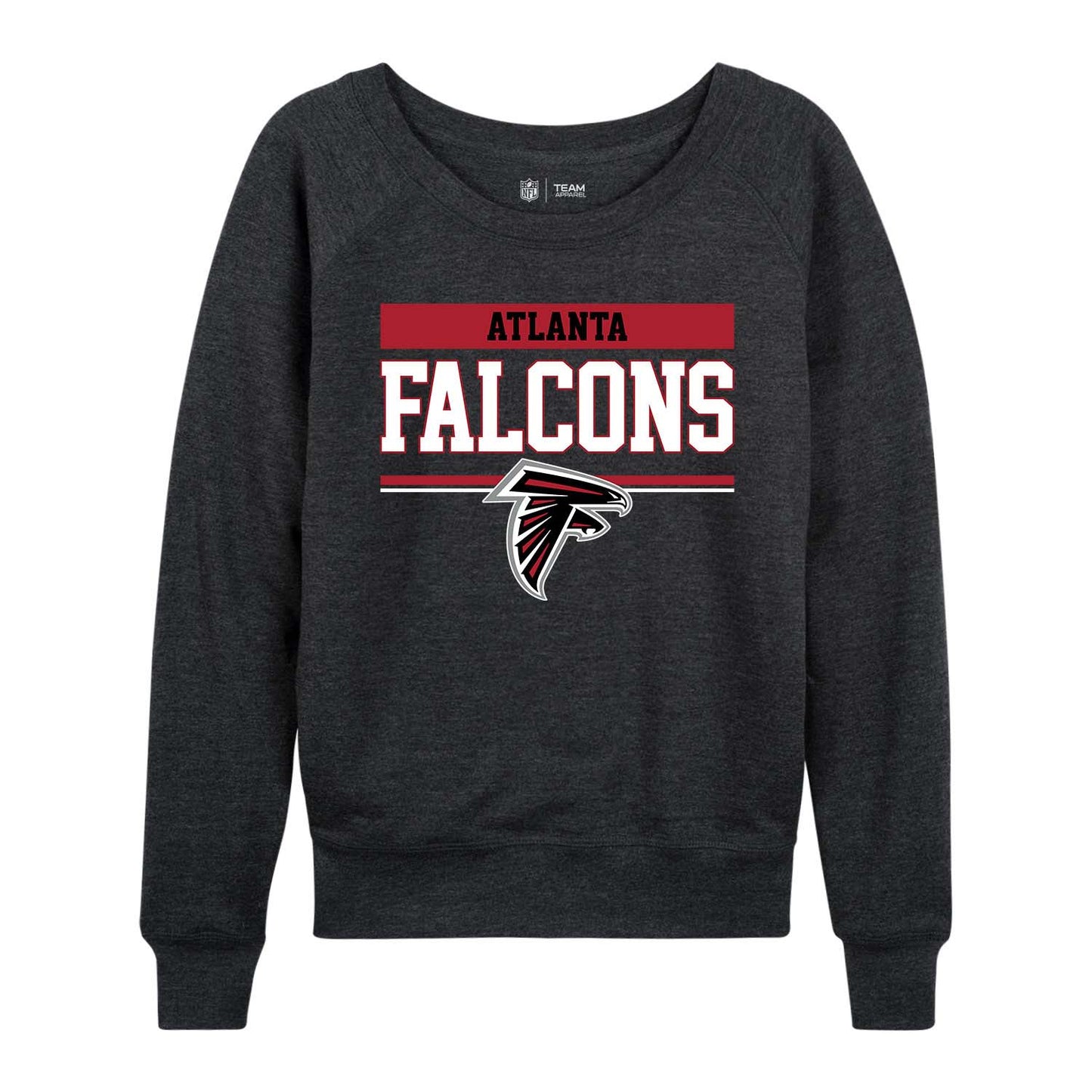 Atlanta Falcons NFL Womens Team Block French Terry Slouchy Top - Charcoal