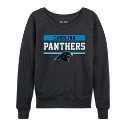 Carolina Panthers NFL Womens Team Block French Terry Slouchy Top - Charcoal