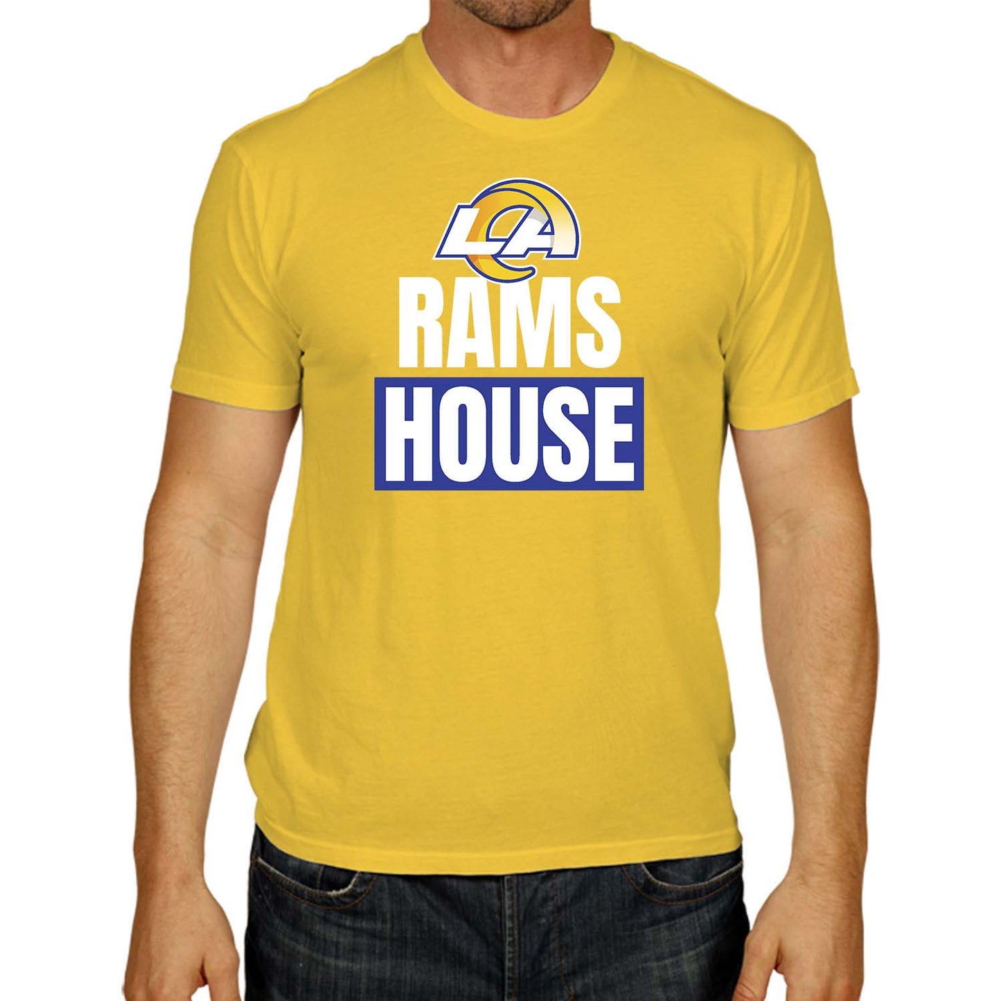 Los Angeles Rams NFL Adult Team Slogan Unisex T-Shirt - Gold