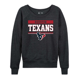 Houston Texans NFL Womens Team Block French Terry Slouchy Top - Charcoal
