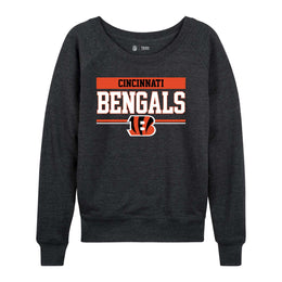 Cincinnati Bengals NFL Womens Team Block French Terry Slouchy Top - Charcoal