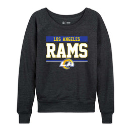 Los Angeles Rams NFL Womens Team Block French Terry Slouchy Top - Charcoal