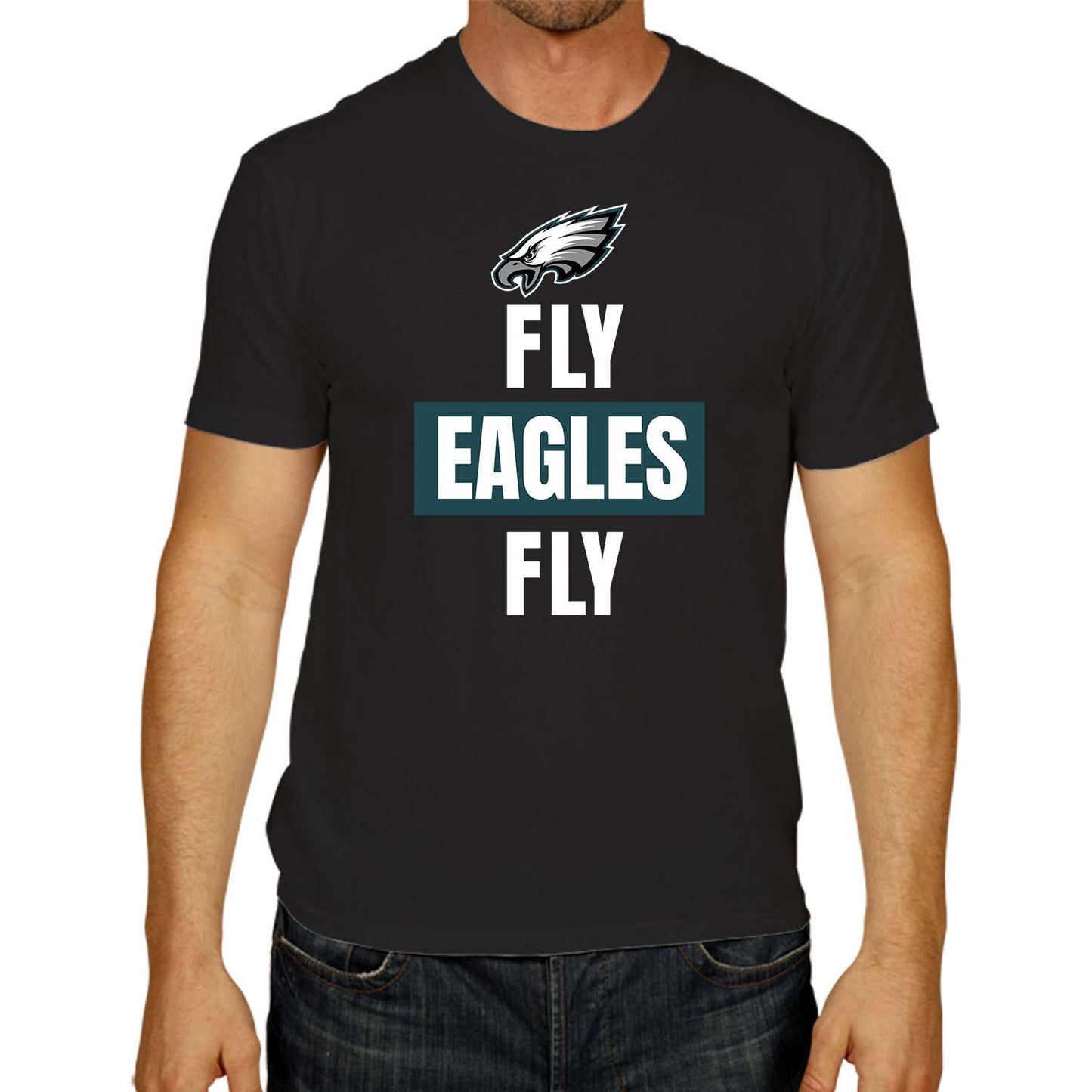 Philadelphia Eagles NFL Adult Team Slogan Unisex T-Shirt - Black