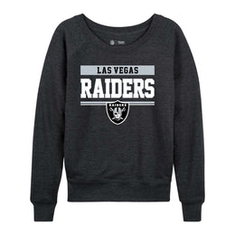 Las Vegas Raiders NFL Womens Team Block French Terry Slouchy Top - Charcoal