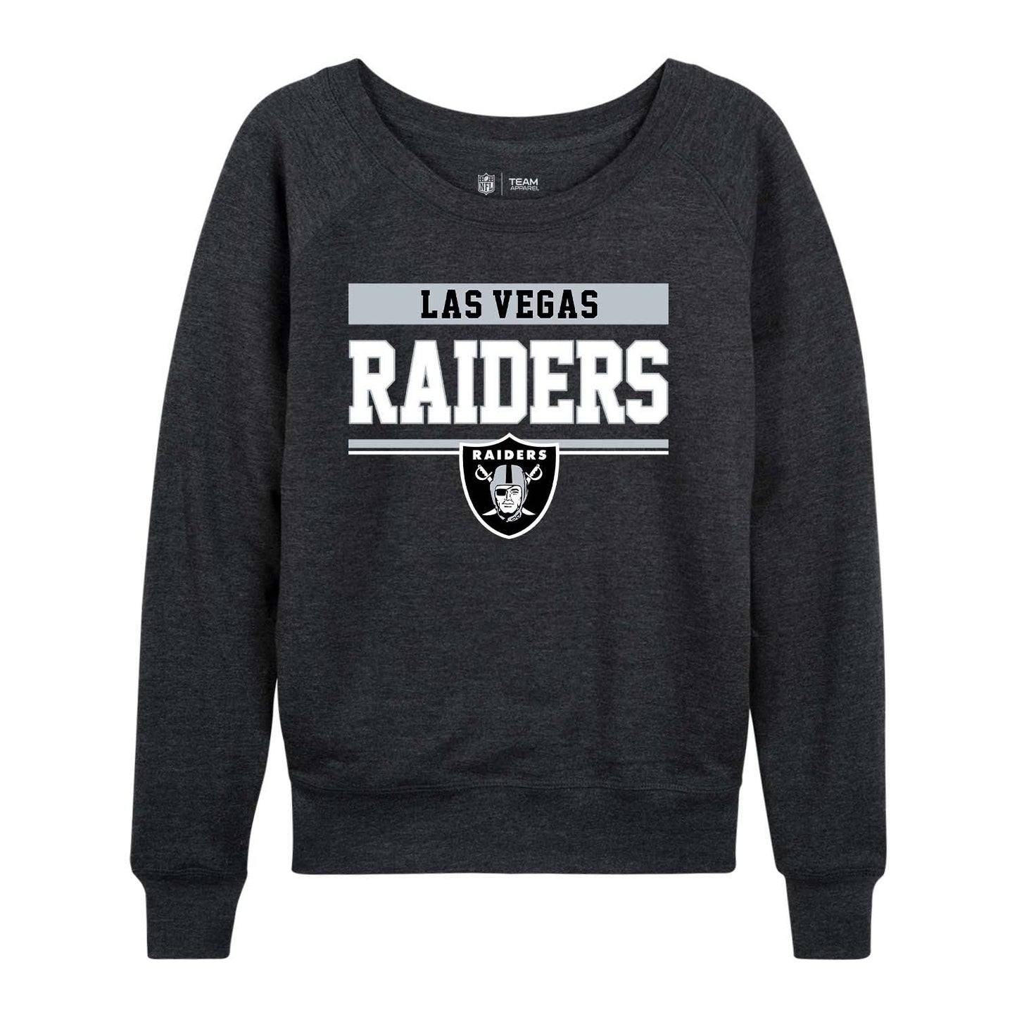 Las Vegas Raiders NFL Womens Team Block French Terry Slouchy Top - Charcoal