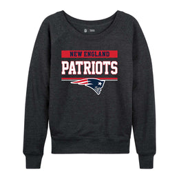 New England Patriots NFL Womens Team Block French Terry Slouchy Top - Charcoal