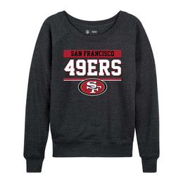 San Francisco 49ers NFL Womens Team Block French Terry Slouchy Top - Charcoal