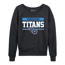 Tennessee Titans NFL Womens Team Block French Terry Slouchy Top - Charcoal