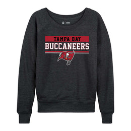 Tampa Bay Buccaneers NFL Womens Team Block French Terry Slouchy Top - Charcoal