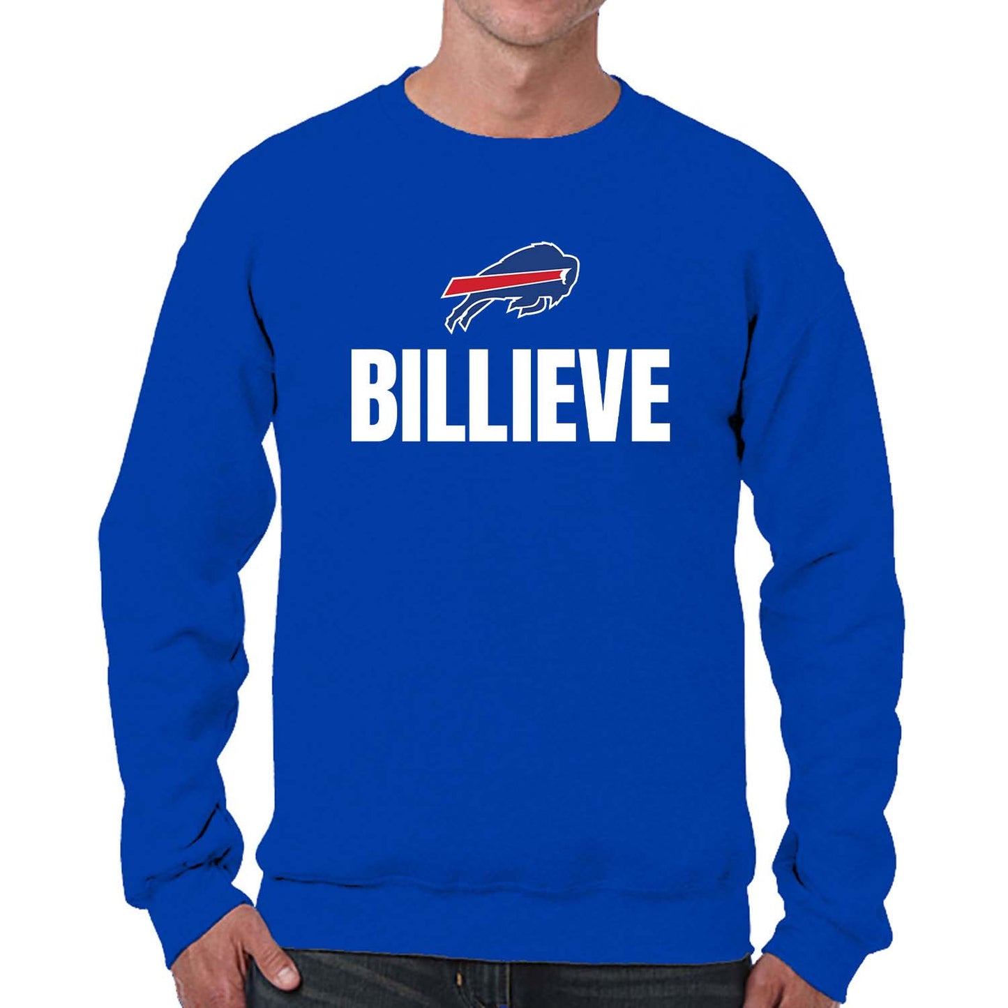 Buffalo Bills NFL Adult Slogan Crewneck Sweatshirt - Royal