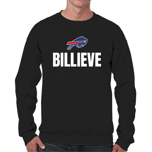 Buffalo Bills NFL Adult Slogan Crewneck Sweatshirt - Black