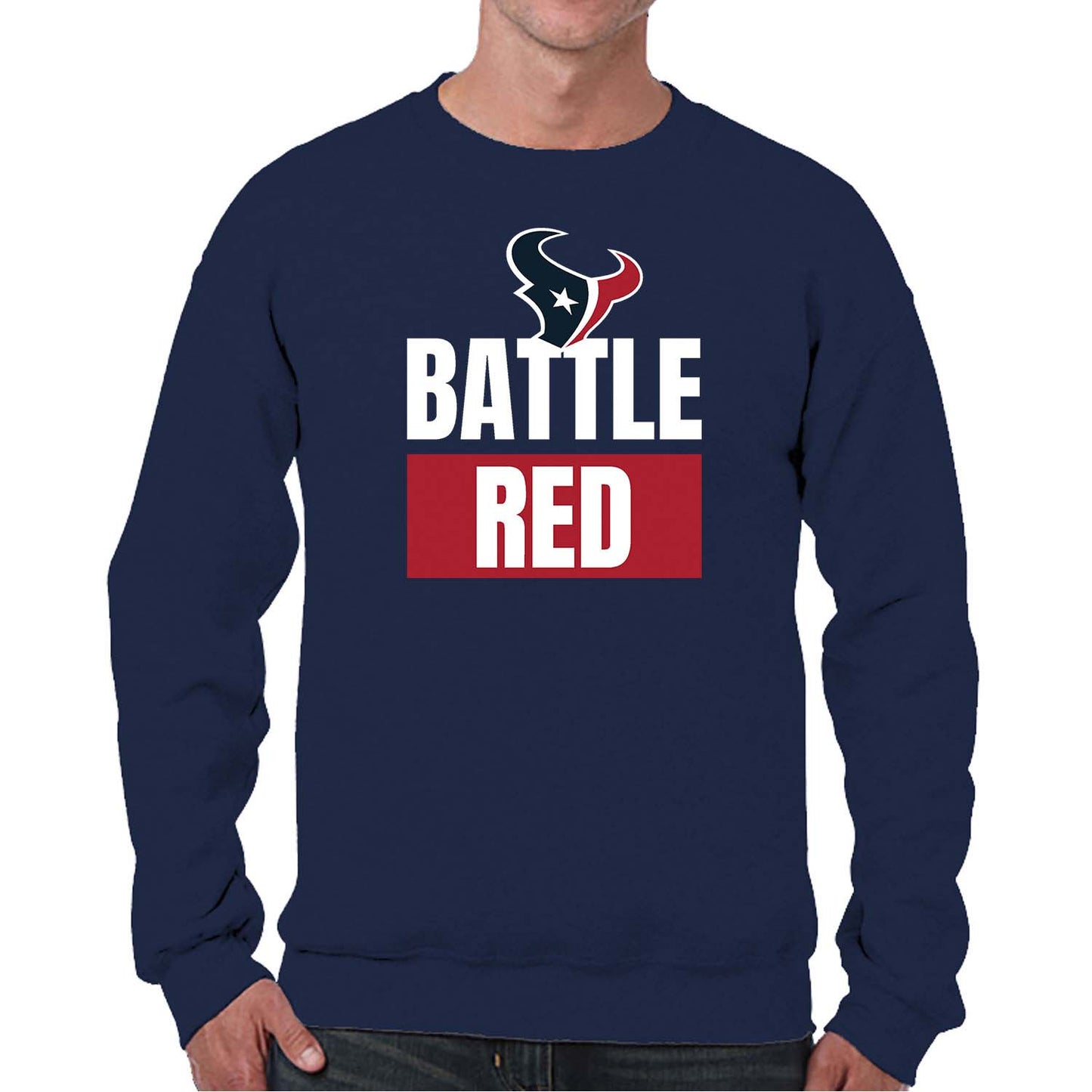 Houston Texans NFL Adult Slogan Crewneck Sweatshirt - Navy