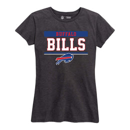 Buffalo Bills NFL Women's Team Block Plus Sized Relaxed Fit T-Shirt - Charcoal