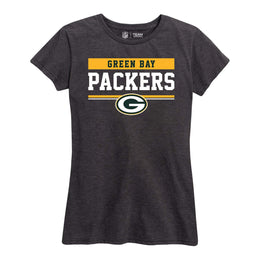 Green Bay Packers NFL Women's Team Block Plus Sized Relaxed Fit T-Shirt - Charcoal