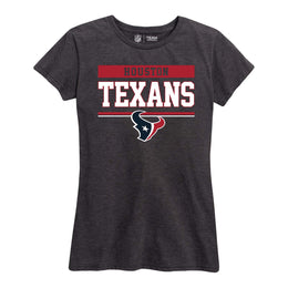 Houston Texans NFL Women's Team Block Plus Sized Relaxed Fit T-Shirt - Charcoal