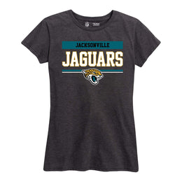 Jacksonville Jaguars NFL Women's Team Block Plus Sized Relaxed Fit T-Shirt - Charcoal