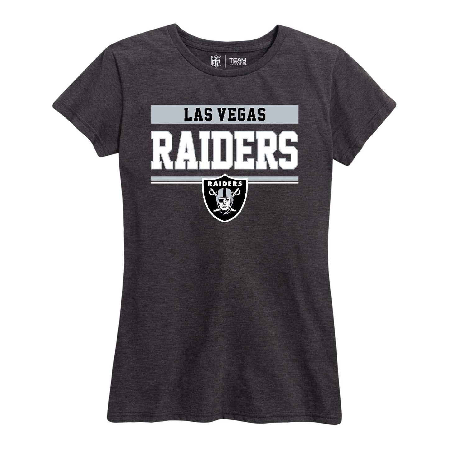 Las Vegas Raiders NFL Women's Team Block Plus Sized Relaxed Fit T-Shirt - Charcoal