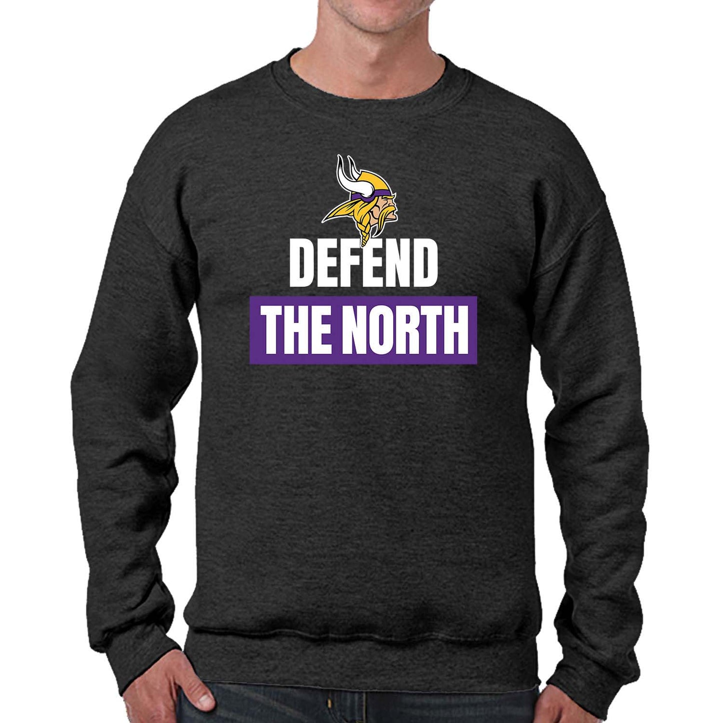 Minnesota Vikings NFL Adult Slogan Crewneck Sweatshirt - Gray