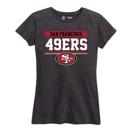 San Francisco 49ers NFL Women's Team Block Plus Sized Relaxed Fit T-Shirt - Charcoal