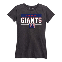 New York Giants NFL Women's Team Block Plus Sized Relaxed Fit T-Shirt - Charcoal