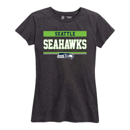 Seattle Seahawks NFL Women's Team Block Plus Sized Relaxed Fit T-Shirt - Charcoal
