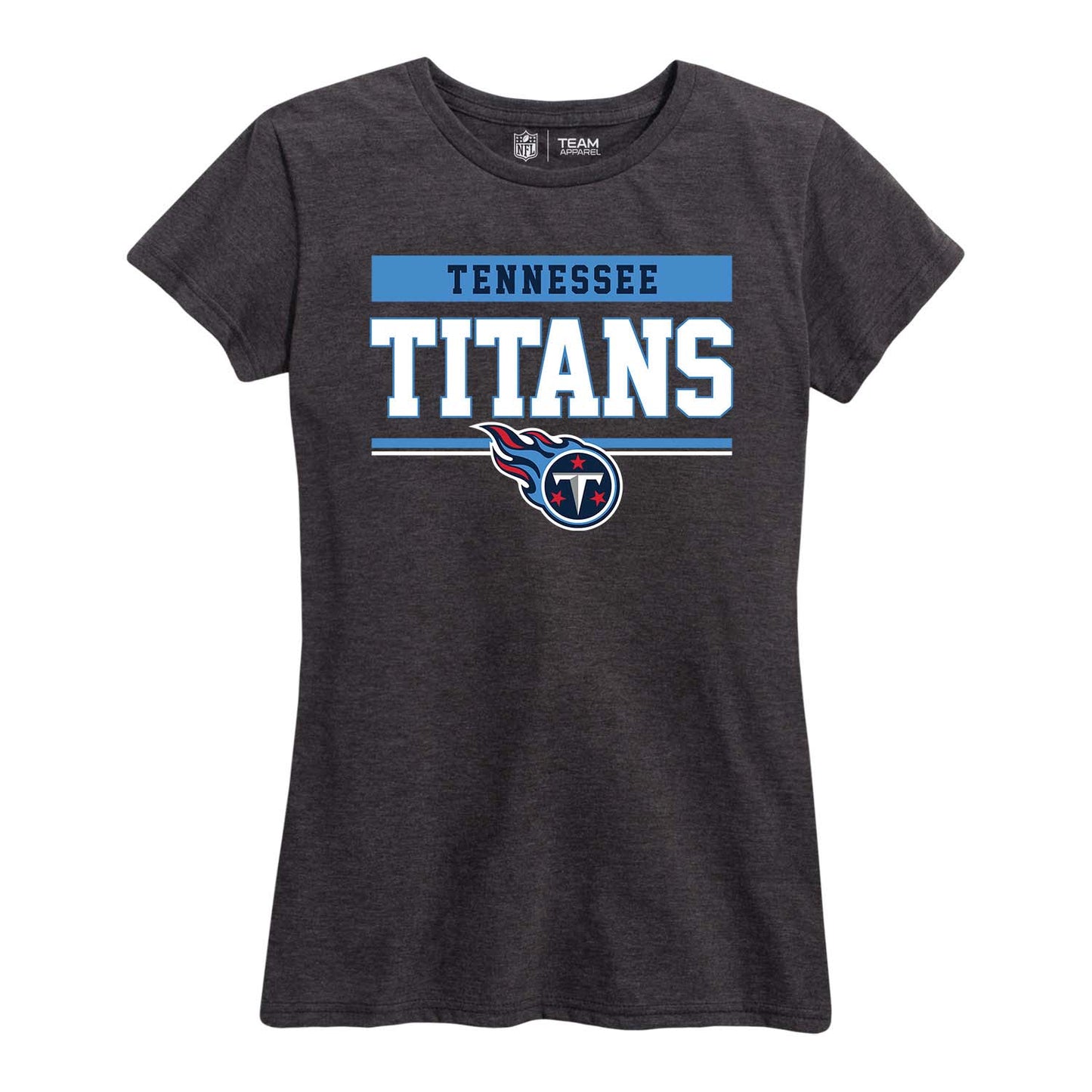 Tennessee Titans NFL Women's Team Block Plus Sized Relaxed Fit T-Shirt - Charcoal