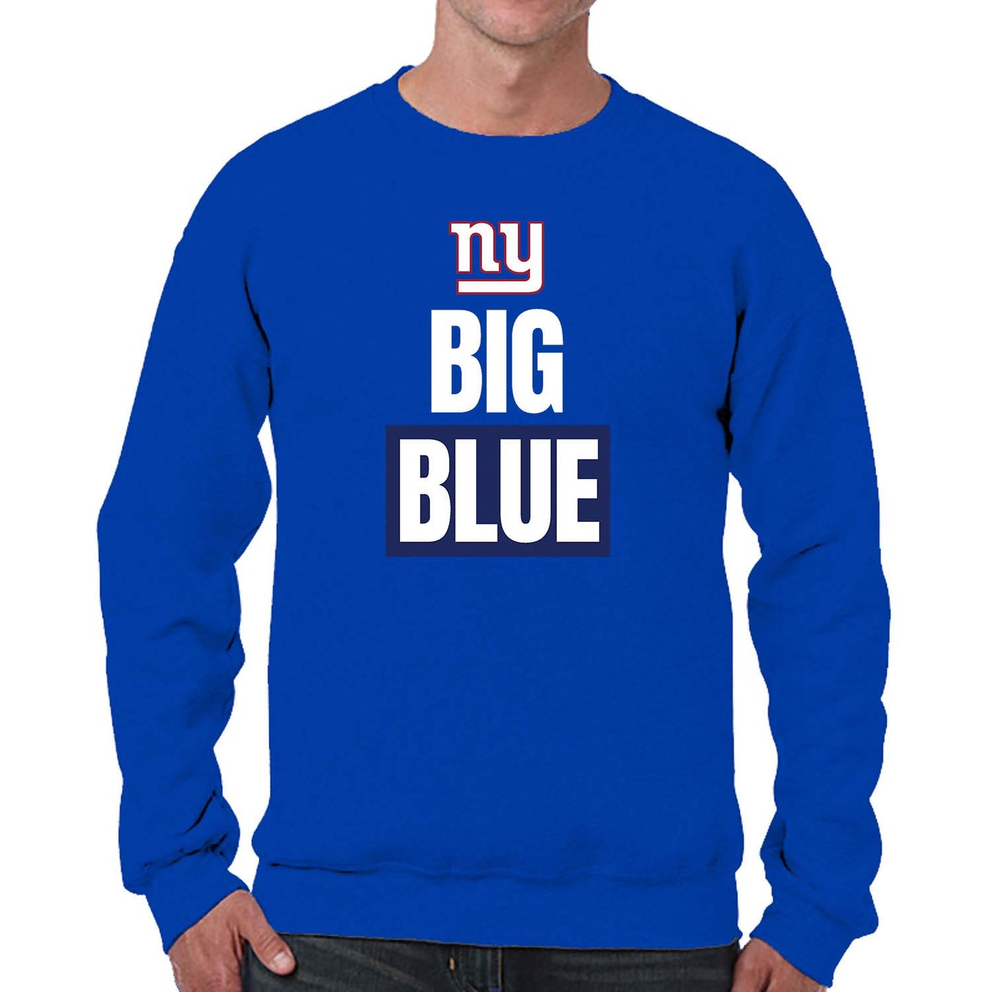 New York Giants NFL Adult Slogan Crewneck Sweatshirt - Royal
