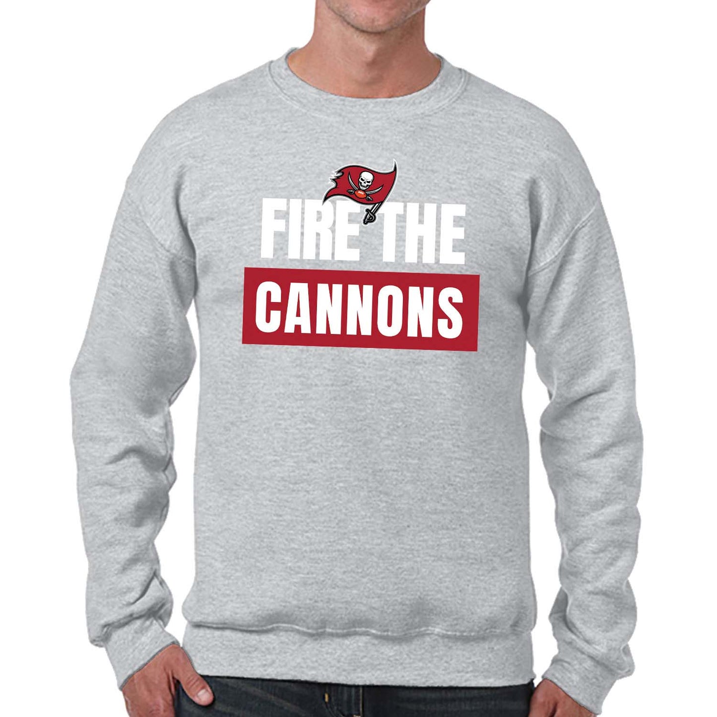 Tampa Bay Buccaneers NFL Adult Slogan Crewneck Sweatshirt - Sport Gray