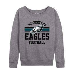 Philadelphia Eagles NFL Womens Property of Lighweight Crew Neck - Sport Gray