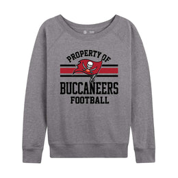 Tampa Bay Buccaneers NFL Womens Property of Lighweight Crew Neck - Sport Gray