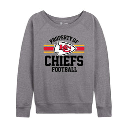 Kansas City Chiefs NFL Womens Property of Lighweight Crew Neck - Sport Gray