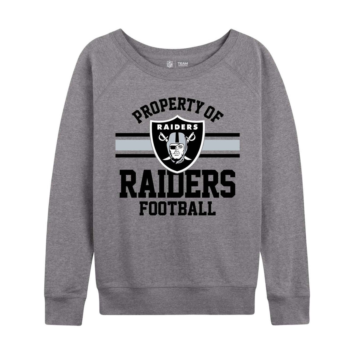 Las Vegas Raiders NFL Womens Property of Lighweight Crew Neck - Sport Gray