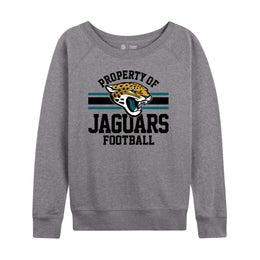 Jacksonville Jaguars NFL Womens Property of Lighweight Crew Neck - Sport Gray