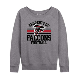 Atlanta Falcons NFL Womens Property of Lighweight Crew Neck - Sport Gray