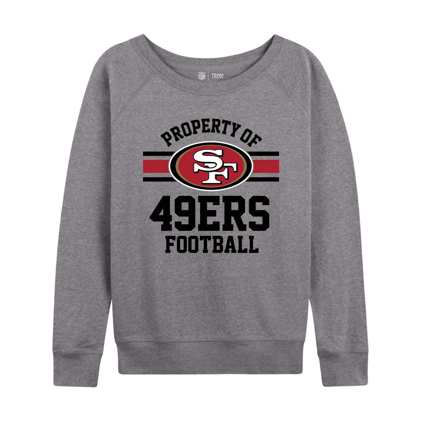 San Francisco 49ers NFL Womens Property of Lighweight Crew Neck - Sport Gray